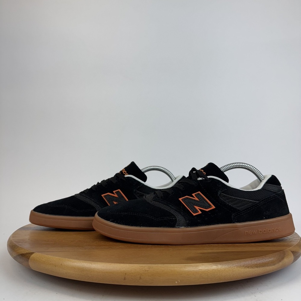 Mens New Balance 598 Black Leather Low Comfort‎ Casual Sneakers Size 8.5 D GUC